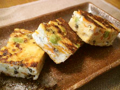 お弁当に☆厚焼き卵風☆ぎせい豆腐の写真
