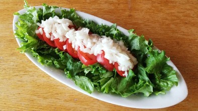 新玉ねぎ トマト かんたん酢 サラダの写真
