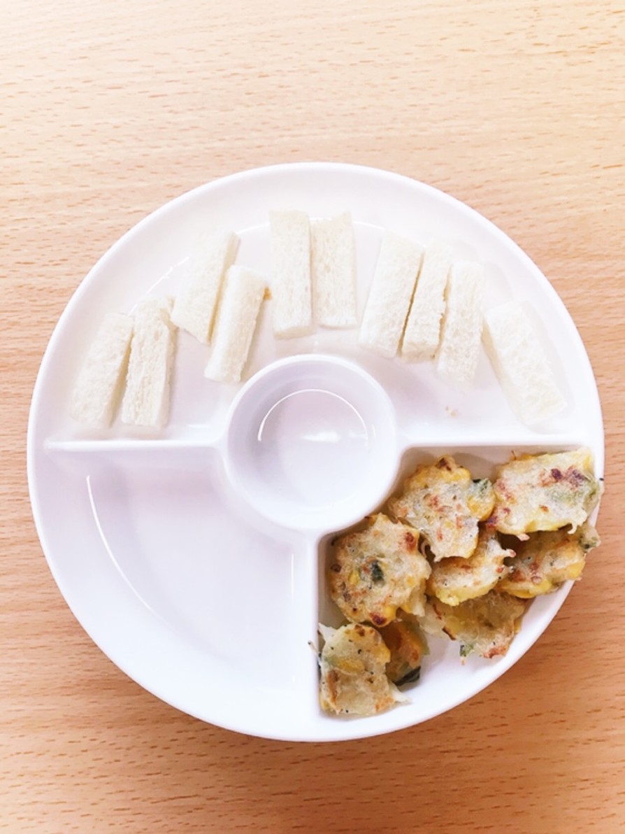 【離乳食後期】しらすコーン小松菜のおやきの画像