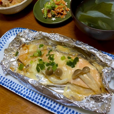 鮭の味噌マヨホイル焼き