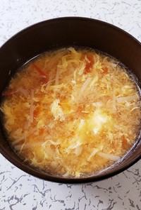 超簡単！トマトとえのきと卵の中華スープ