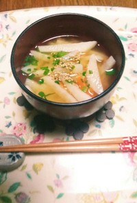 ジャガイモと人参の味噌汁☺(^q^)⛄☕