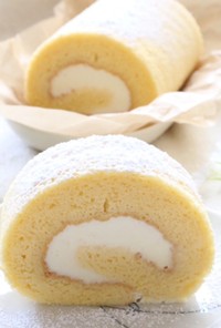 天ぷら粉で作る♡純正黄金ロールケーキ