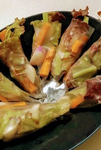 小豆島野菜を生春巻きで長島の味噌ディップ