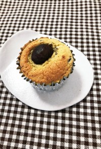 栗と餡子のカップケーキ（小麦粉無）