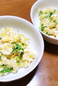 豆苗と卵のマカロニサラダ