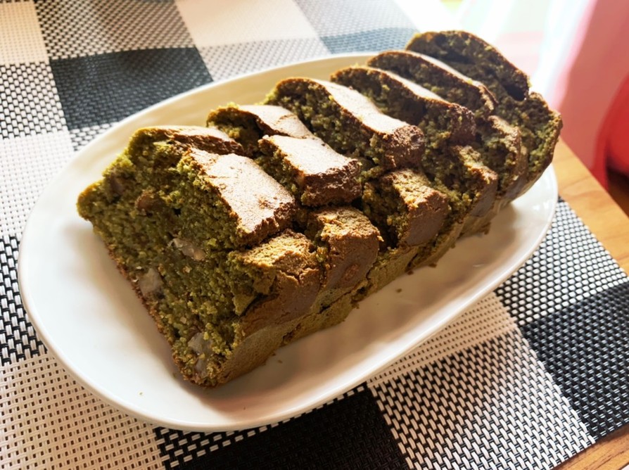 高野豆腐と青汁で抹茶風パウンドケーキの画像