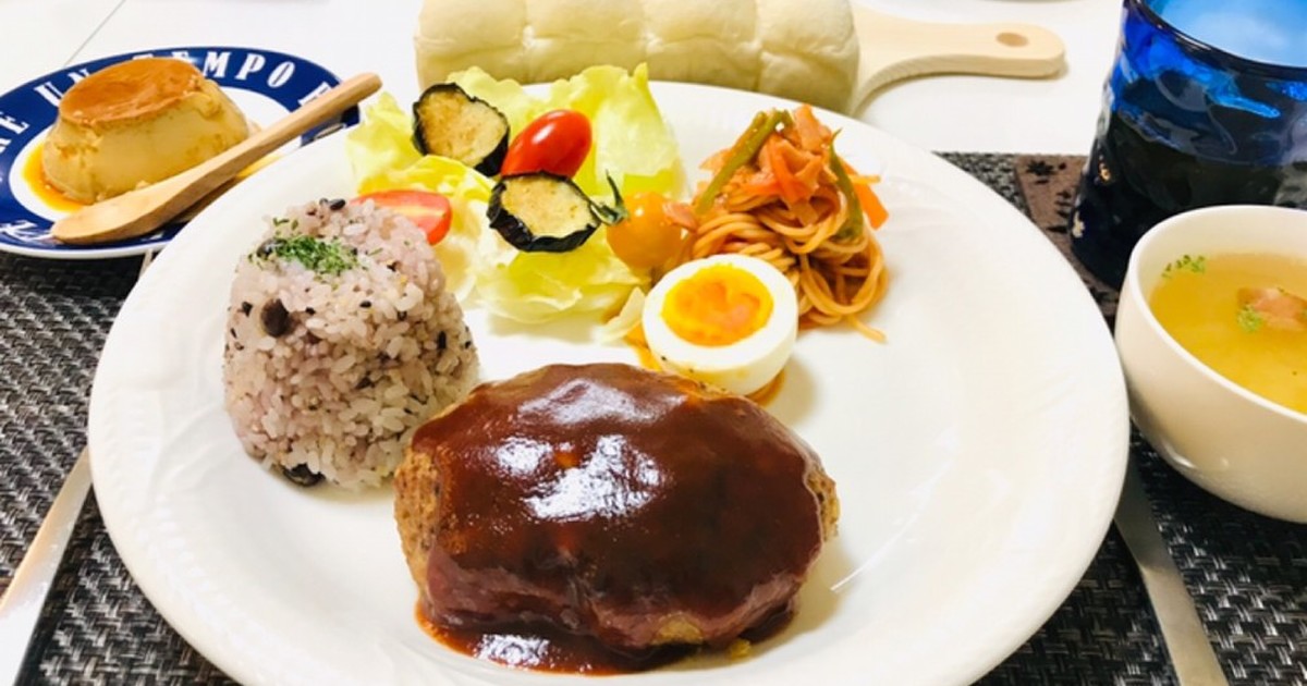 今日のワンプレートハンバーグディナー レシピ 作り方 By 体裁よく クックパッド 簡単おいしいみんなのレシピが350万品