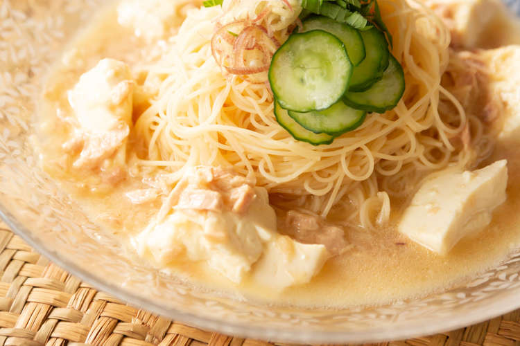 ツナ缶で簡単 夏にぴったり冷や汁ビーフン レシピ 作り方 By ケンミン食品 クックパッド