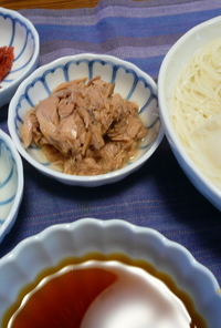 ひと味違う薬味で☆梅・ツナ・大葉の素麺