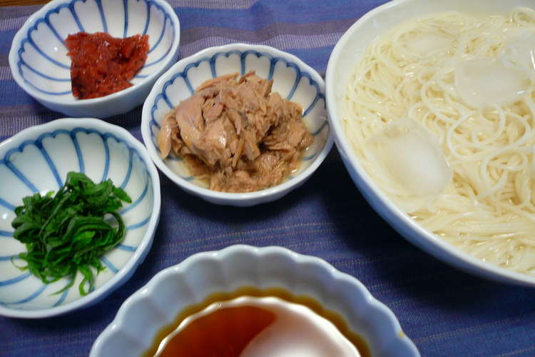 ひと味違う薬味で 梅 ツナ 大葉の素麺 レシピ 作り方 By おぶうさま クックパッド