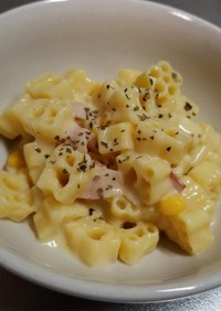 家にあるもので　クリームコーン缶パスタ