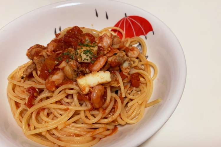 海鮮トマトパスタ レシピ 作り方 By Flower0605 クックパッド