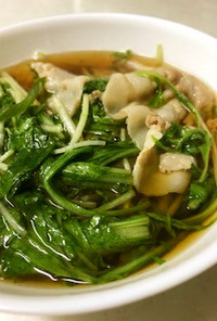 【学校給食】豚肉と水菜のスープ