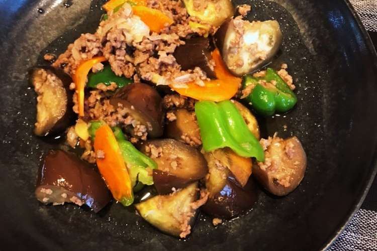 なすとひき肉の簡単炒め物 レシピ 作り方 By Mariinuinu クックパッド