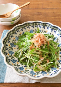 簡単☆水菜とたまねぎの和風サラダ