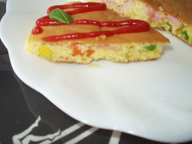 簡単!甘くないお食事ホットケーキ