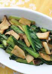 小松菜とエリンギのバルサミコ風味