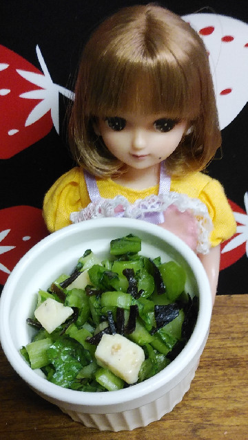 リカちゃん♡生高菜の軸とチーズ塩こぶ和えの画像