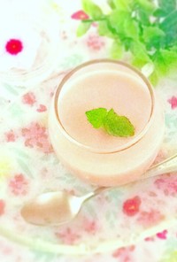 かき氷シロップで☆苺ミルクぷりん&アイス