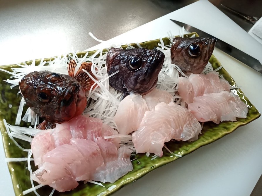 お刺身3種盛　利き根魚の画像