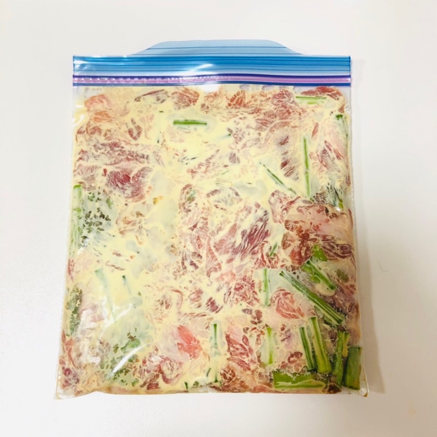 【下味冷凍】豚とアスパラのマヨ炒めの画像