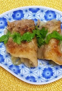 豚ロースと玉葱の焙煎胡麻ドレ炒め