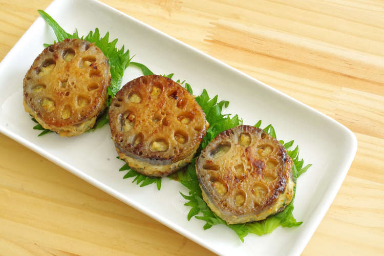 しそつくねのれんこんはさみ焼き レシピ 作り方 By クッキングセサミ クックパッド