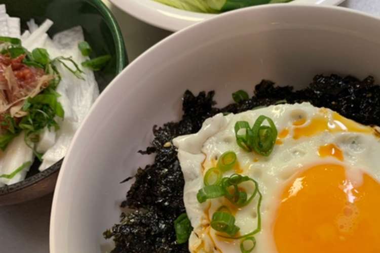 韓国のり目玉焼き丼 レシピ 作り方 By Chikiii クックパッド