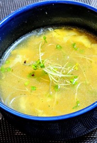 コーンと春雨の中華卵スープ