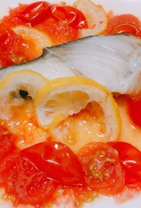 白身魚のレモン＆トマトのさっぱり蒸し
