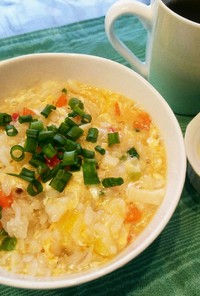 簡単トリュフ塩の中華風あんかけ卵とじお粥