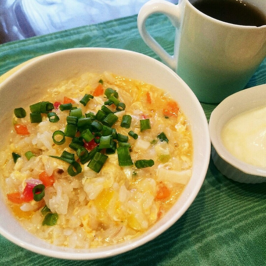 簡単トリュフ塩の中華風あんかけ卵とじお粥の画像