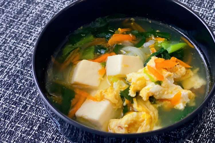 時短 野菜たっぷり 食べるニラ玉スープ レシピ 作り方 By ケイチェル クックパッド