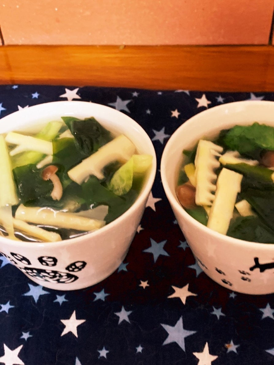 破竹とロメインレタスの食物繊維スープの画像