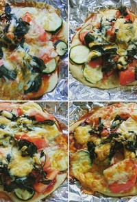 『ズッキーニとトマトのチーズピザ』