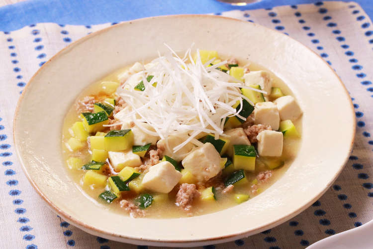 ズッキーニのあっさり塩麻婆豆腐 レシピ 作り方 By クックパッド料理動画 クックパッド