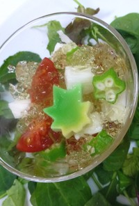 生麩レシピ　夏野菜とかえで麸の和風ジュレ
