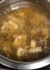 エノキと油揚げのスープ