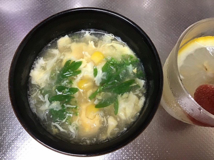 簡単　ラーメン汁でかき卵スープの画像