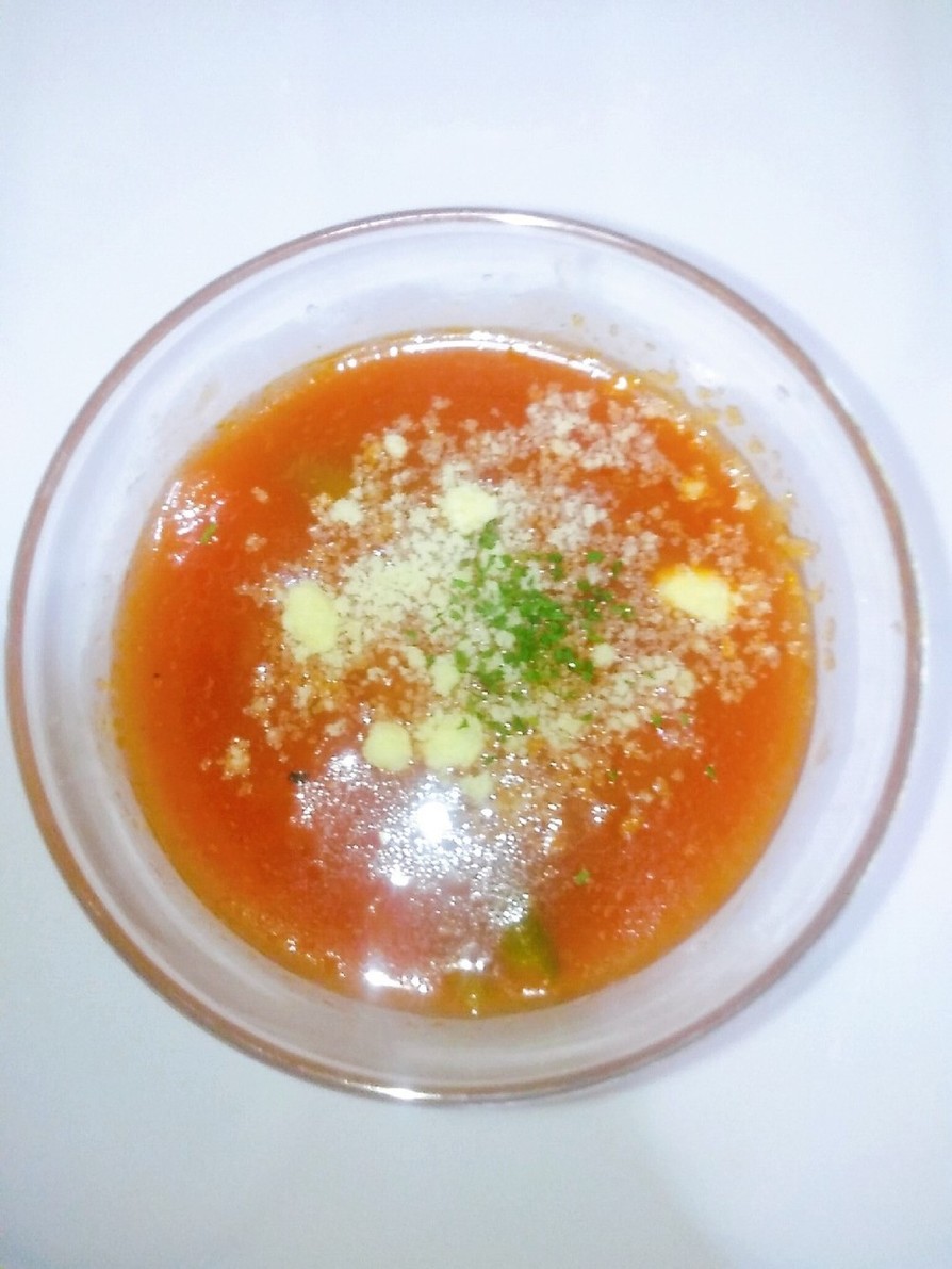ガーリックの効いたトマトの冷製ソーメンの画像