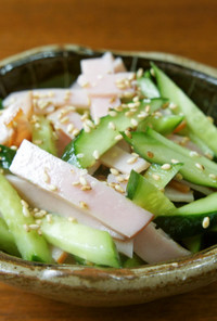 ハムと胡瓜の韓国風サラダ
