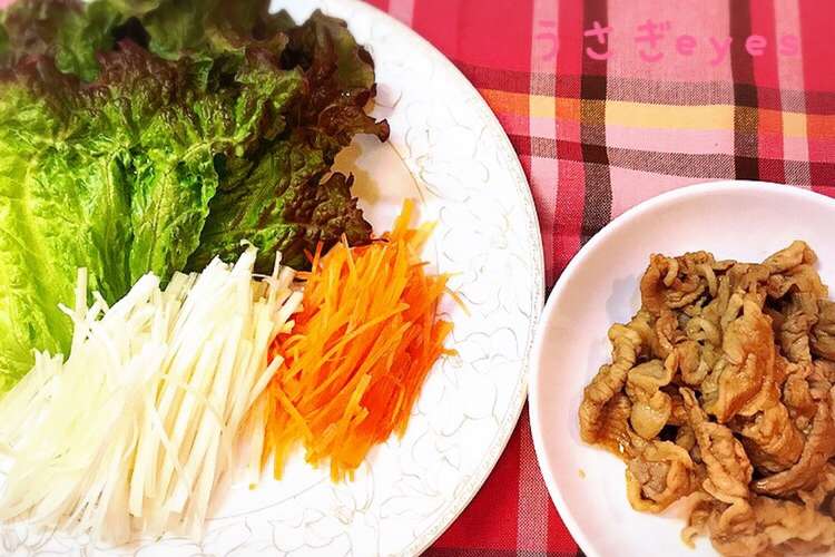 私の定番焼肉レタス巻き1人ご飯 レシピ 作り方 By うさぎeyes クックパッド 簡単おいしいみんなのレシピが359万品