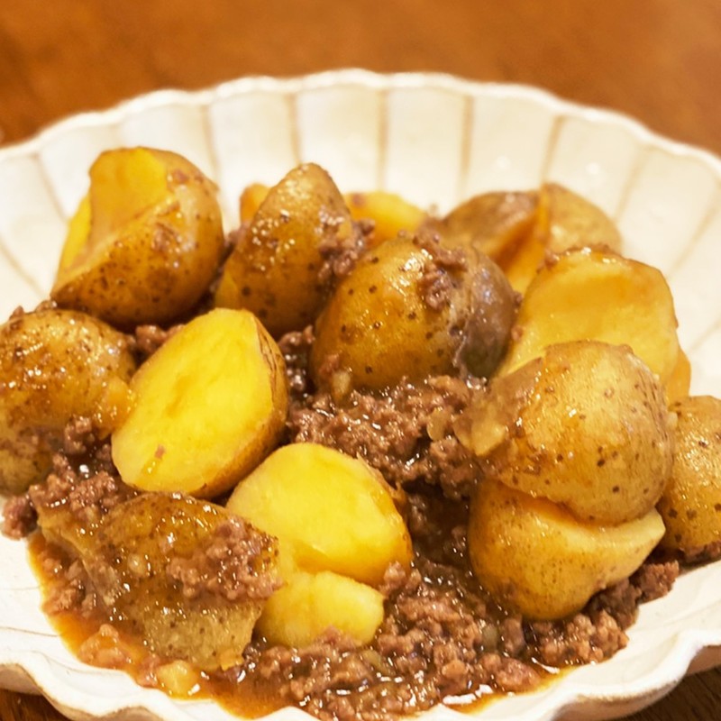 七面鳥の挽肉とジャガイモと春エンドウ豆のレシピ