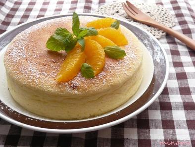 オレンジスフレチーズケーキの写真