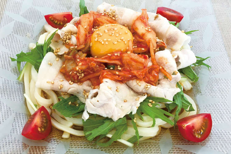 温泉卵入り力うどん アスレシピ