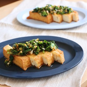 スタミナたっぷりニラだれon焼き厚揚げ