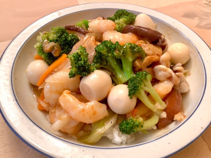 海鮮中華丼 by 秋桜畑 【クックパッド】 簡単おいしいみんなのレシピが350万品