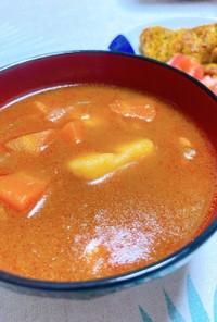 【余り物消費】エビのトマトスープ