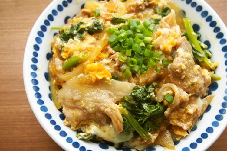 豚こま 小松菜のふんわり卵丼 レシピ 作り方 By 京たまご クックパッド 簡単おいしいみんなのレシピが367万品